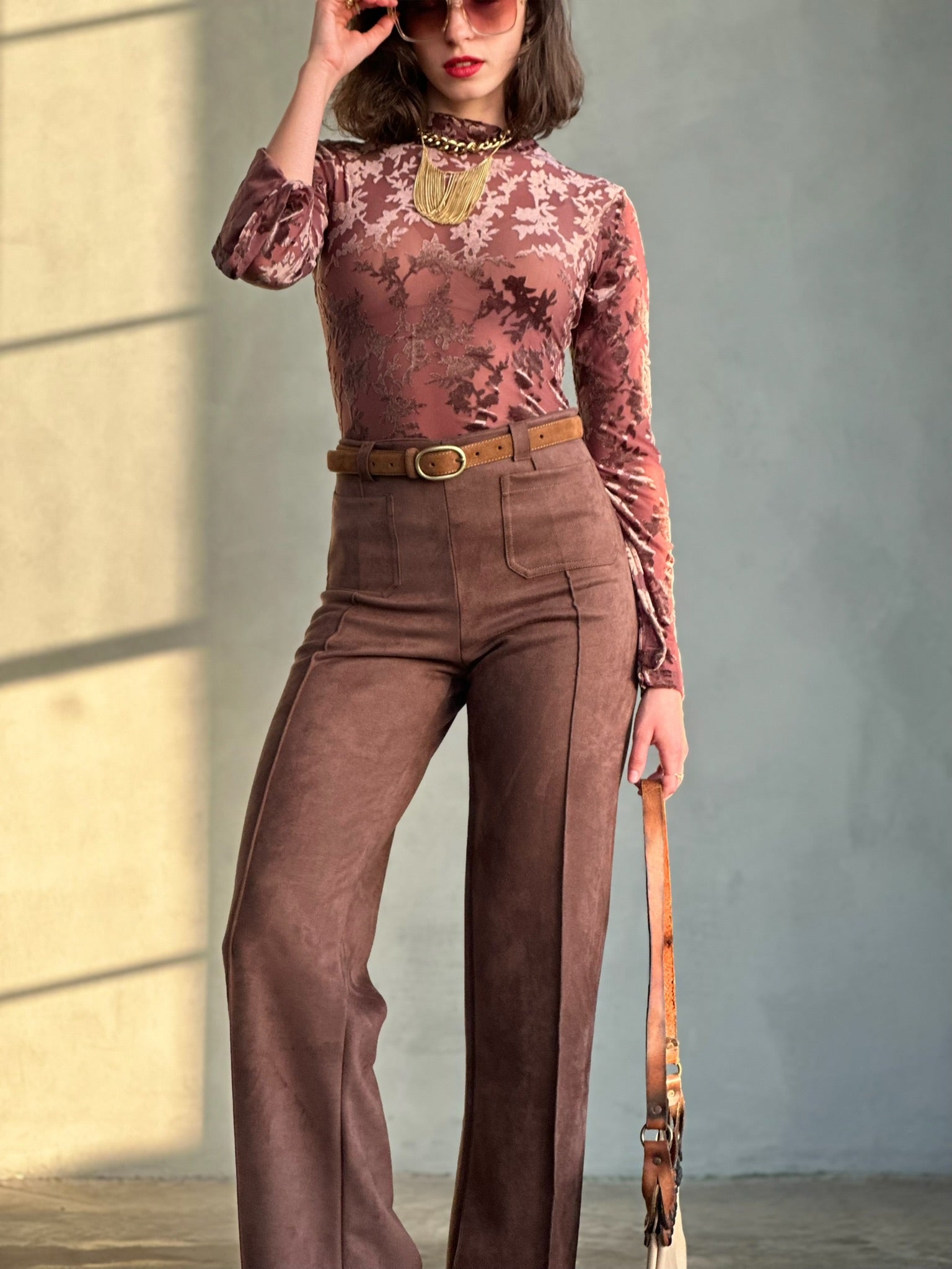 מכנסי טורונטו - חום