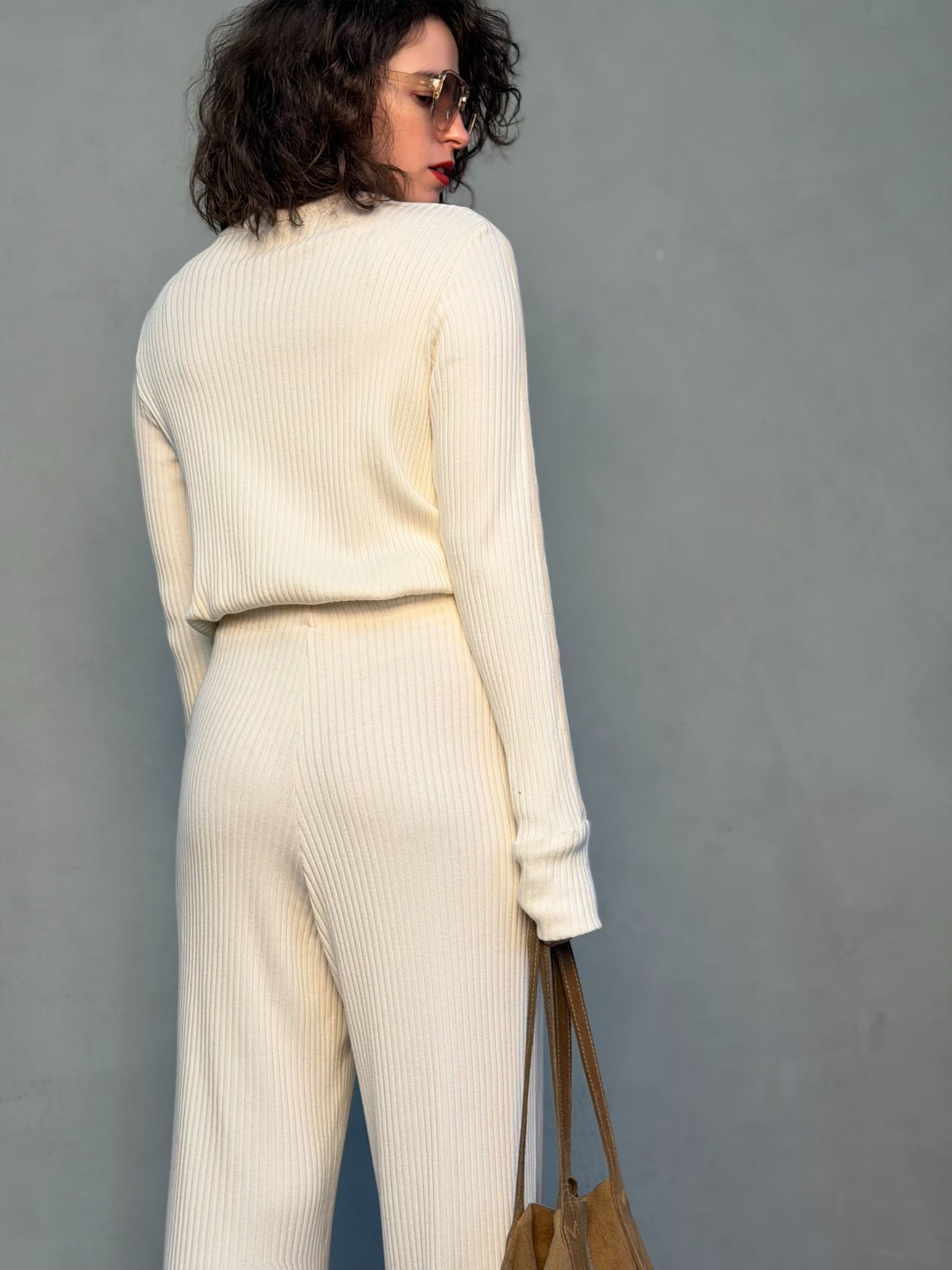 מכנסי קלואי - שמנת