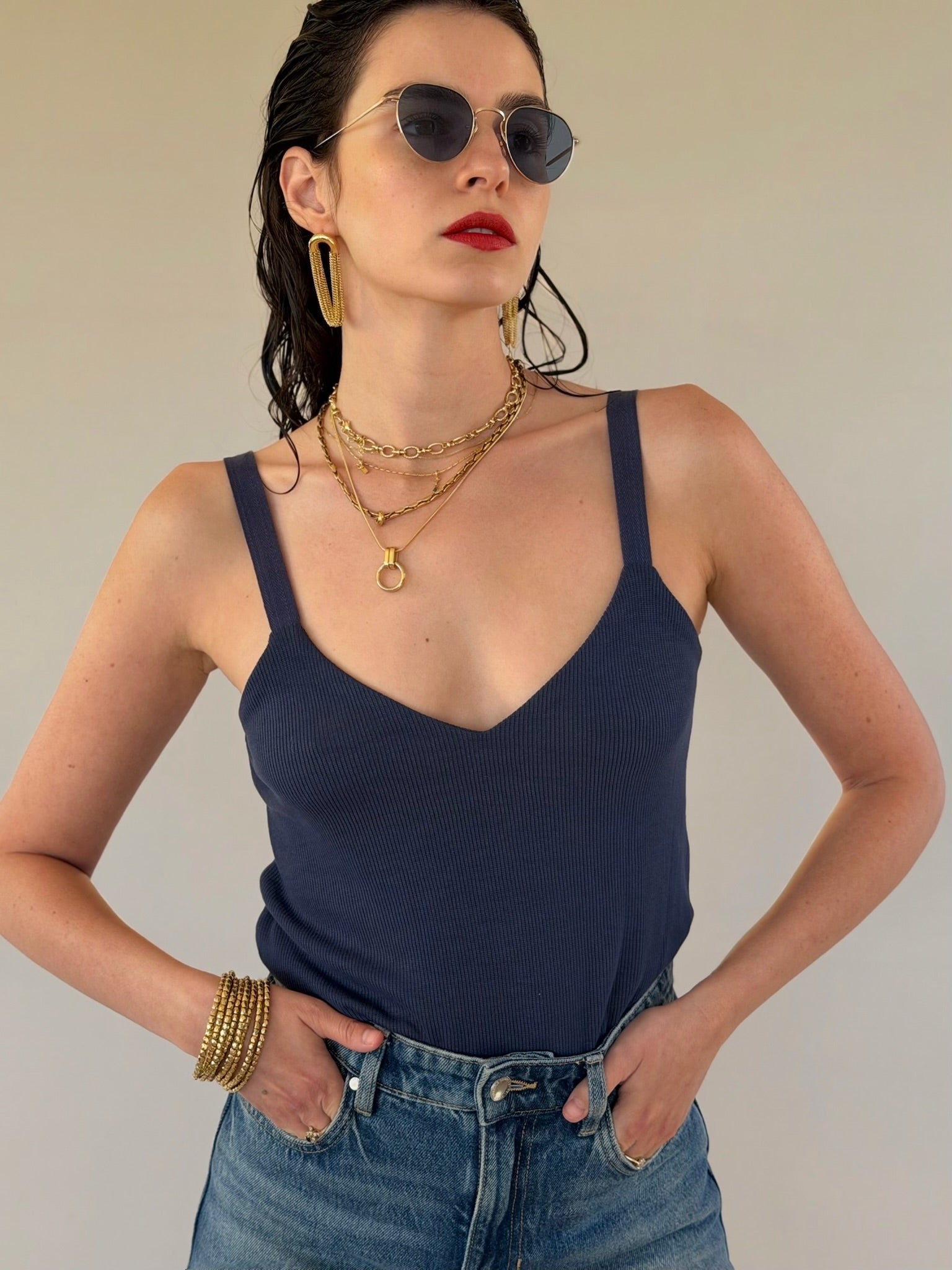 גופיית ג׳סי - ריב כחול