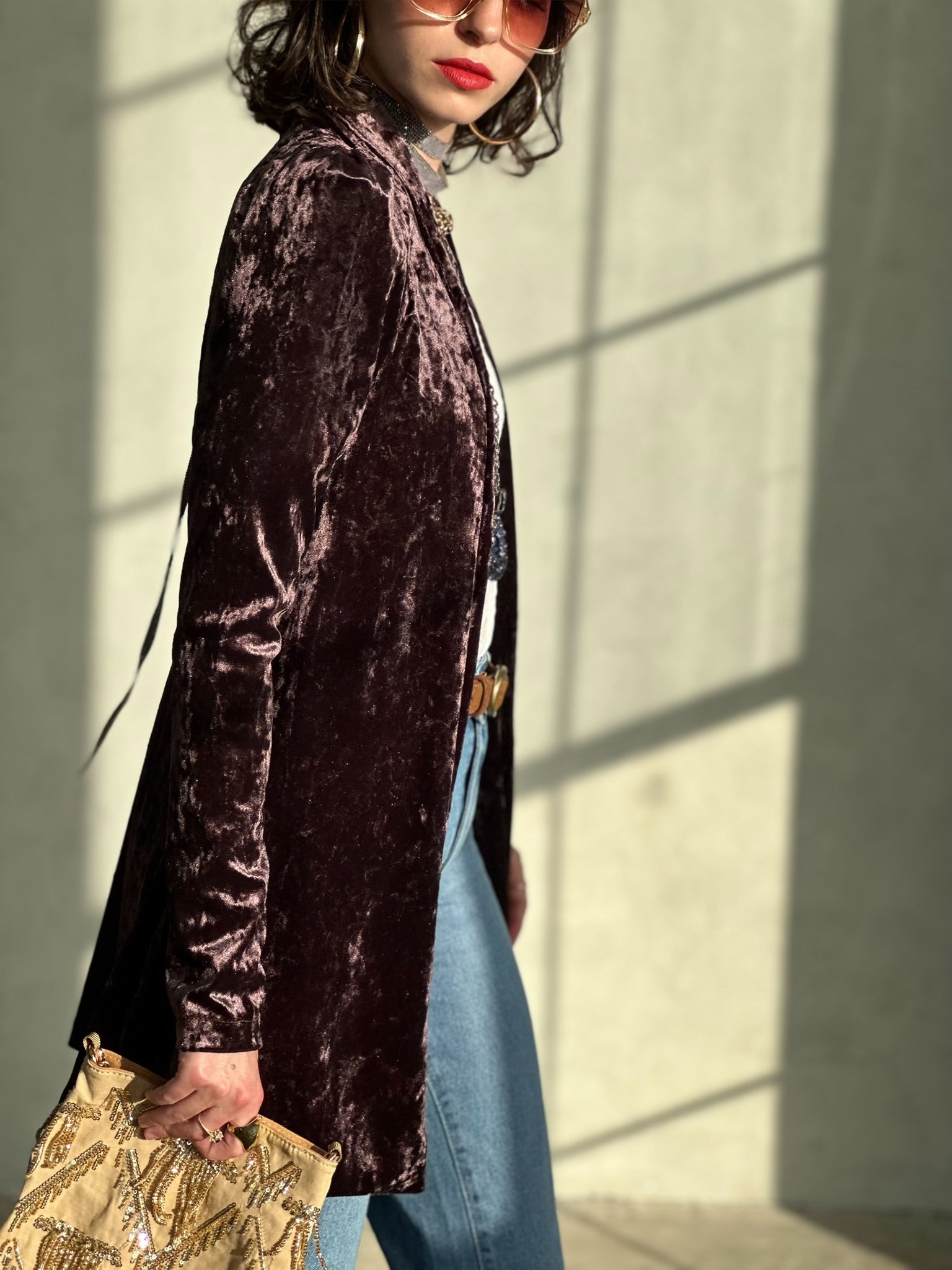 עליונית ברלין קטיפה שבורה - סגול