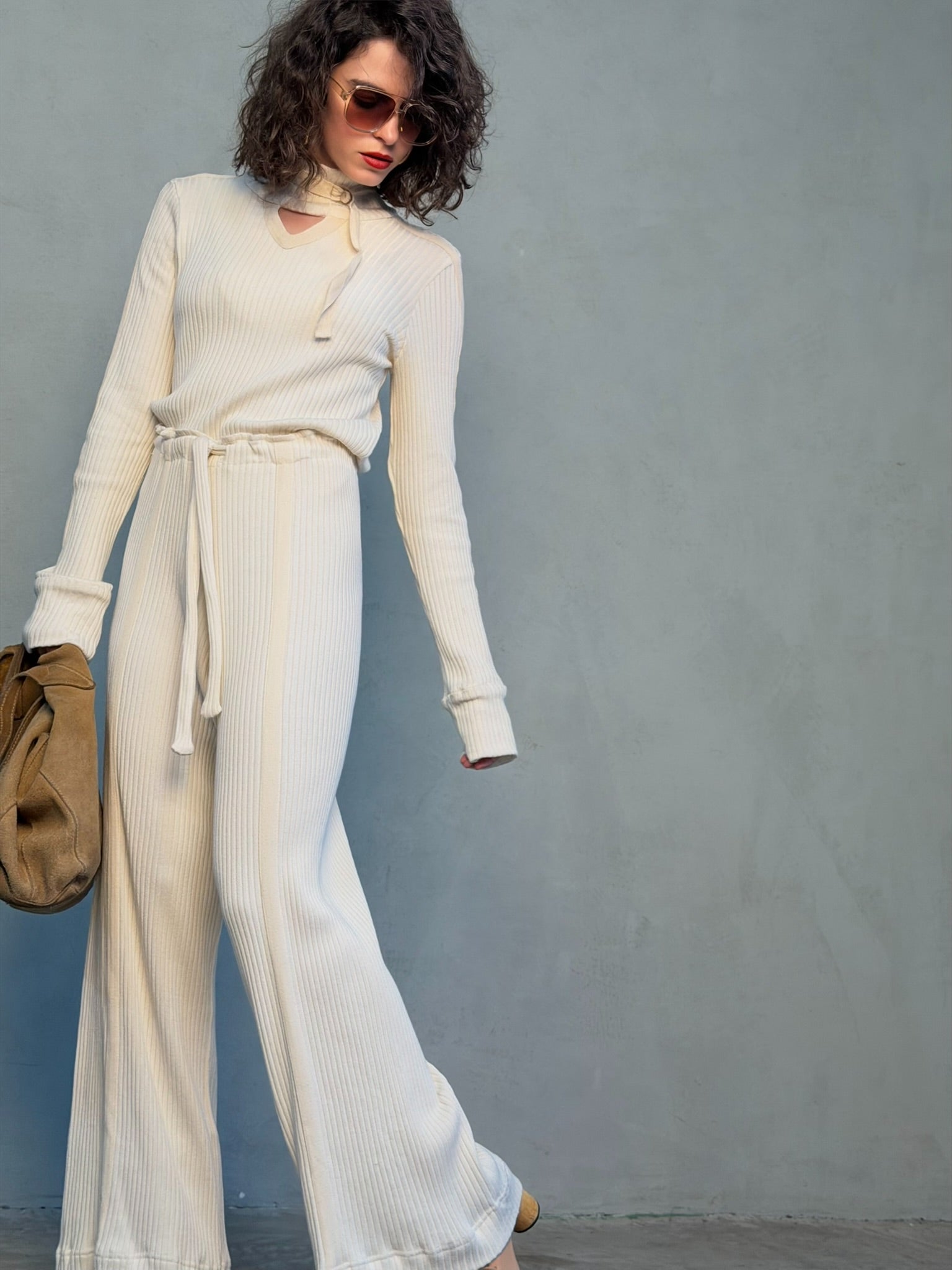 מכנסי קלואי - שמנת