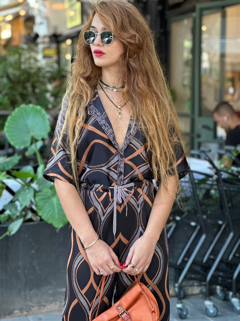 אוברול נסרין ארוך - שחור