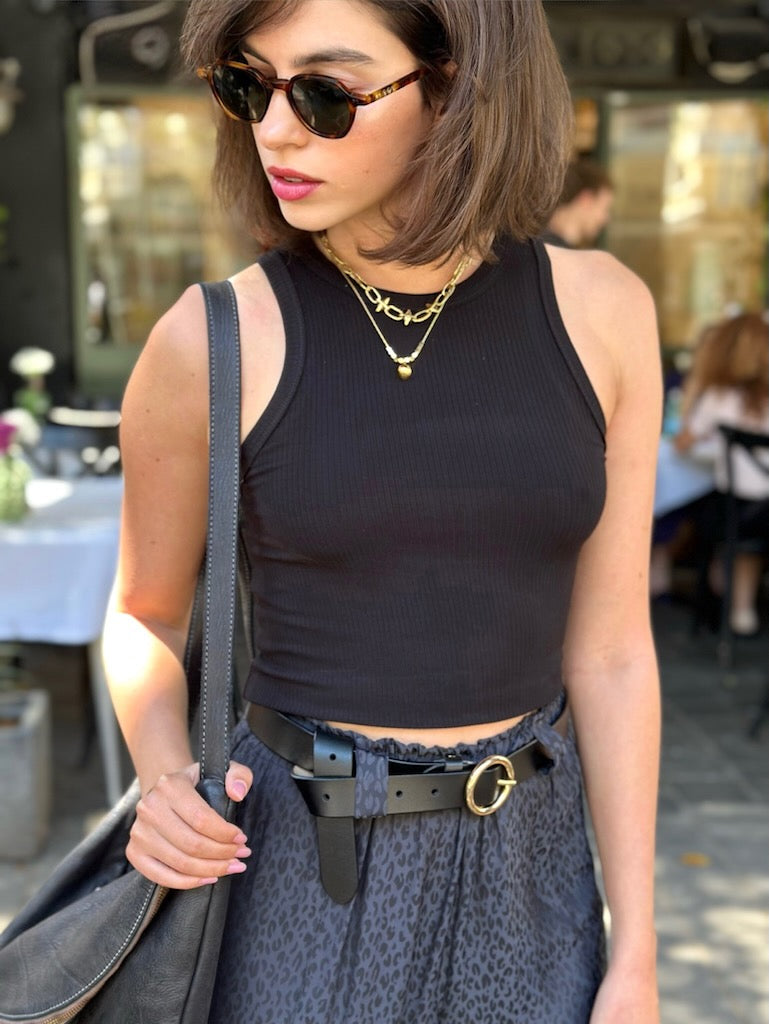 טופ לולה קרופ - שחור