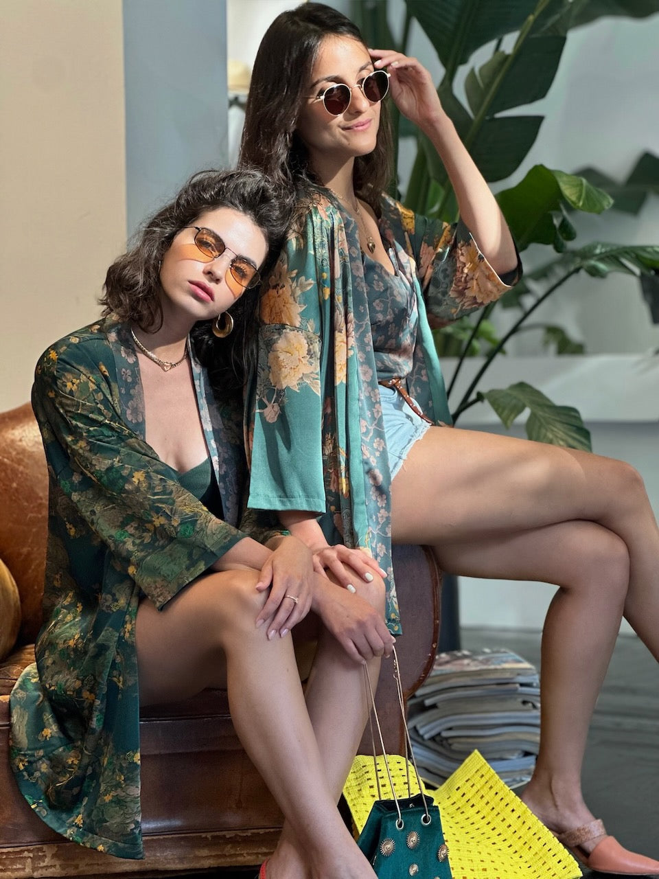 קימונו סאקורה - ירוק בקבוק