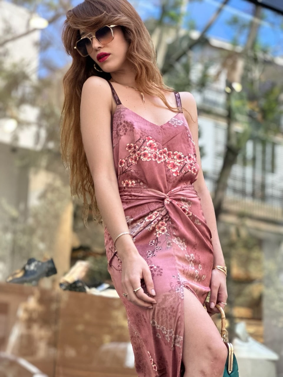 חצאית מקסי ונוס - ורודה