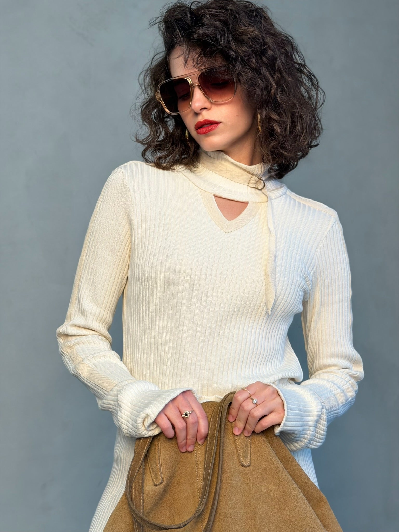 חולצת קלואי - שמנת