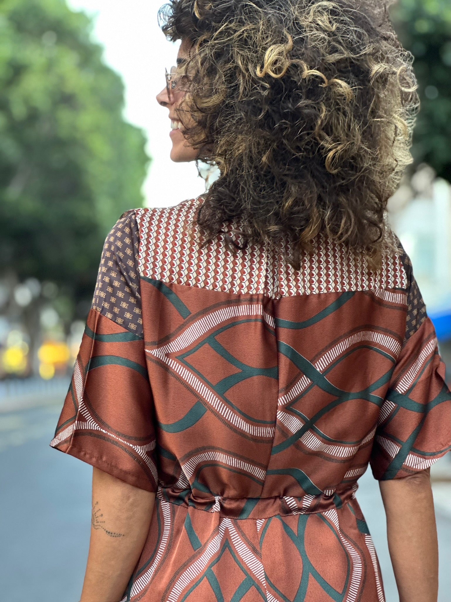 אוברול נסרין ארוך - חום