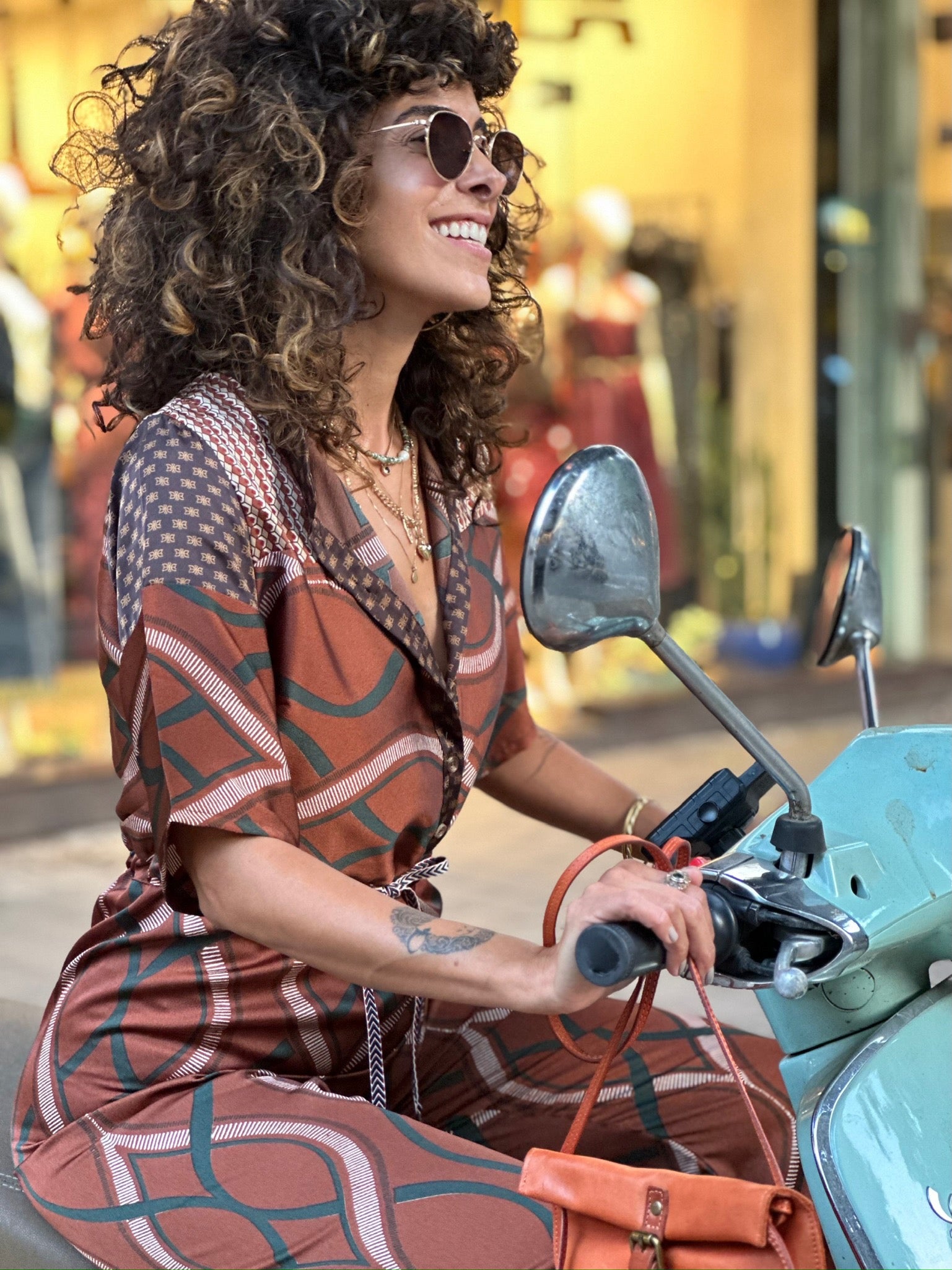 אוברול נסרין ארוך - חום