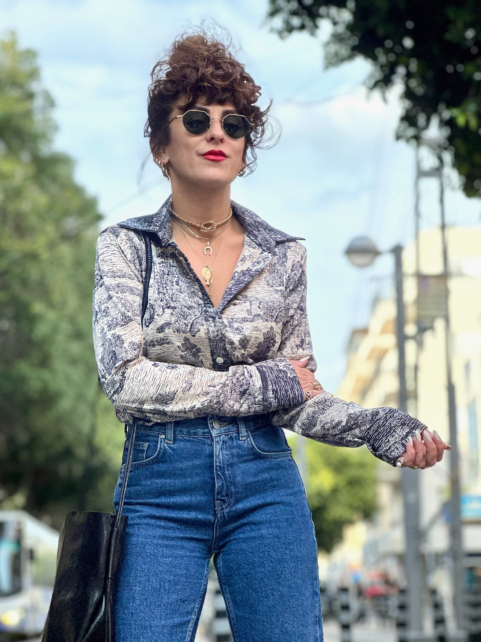 חולצת ג׳ינה - שמנת
