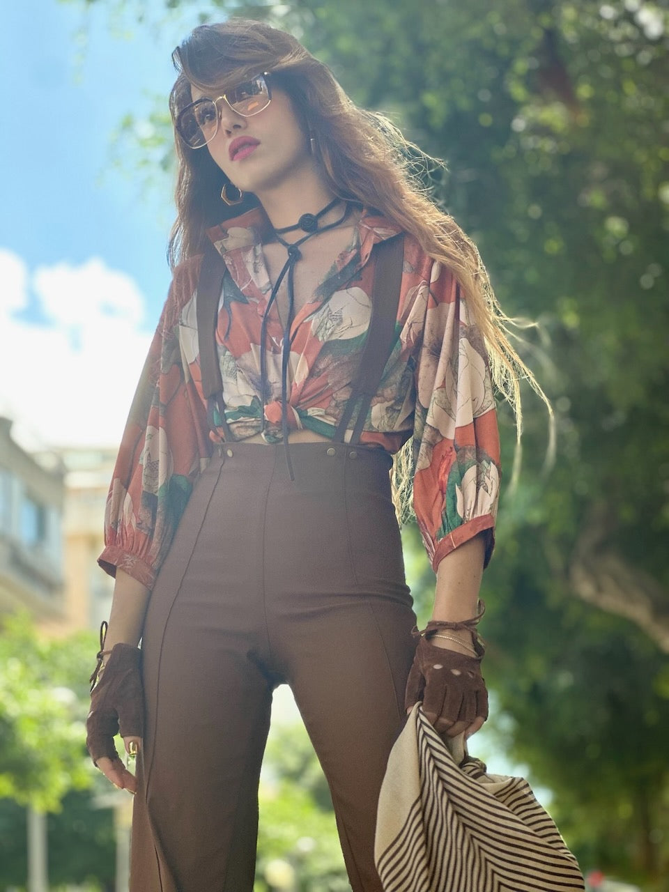 מכנסי צ׳אפלין - חום