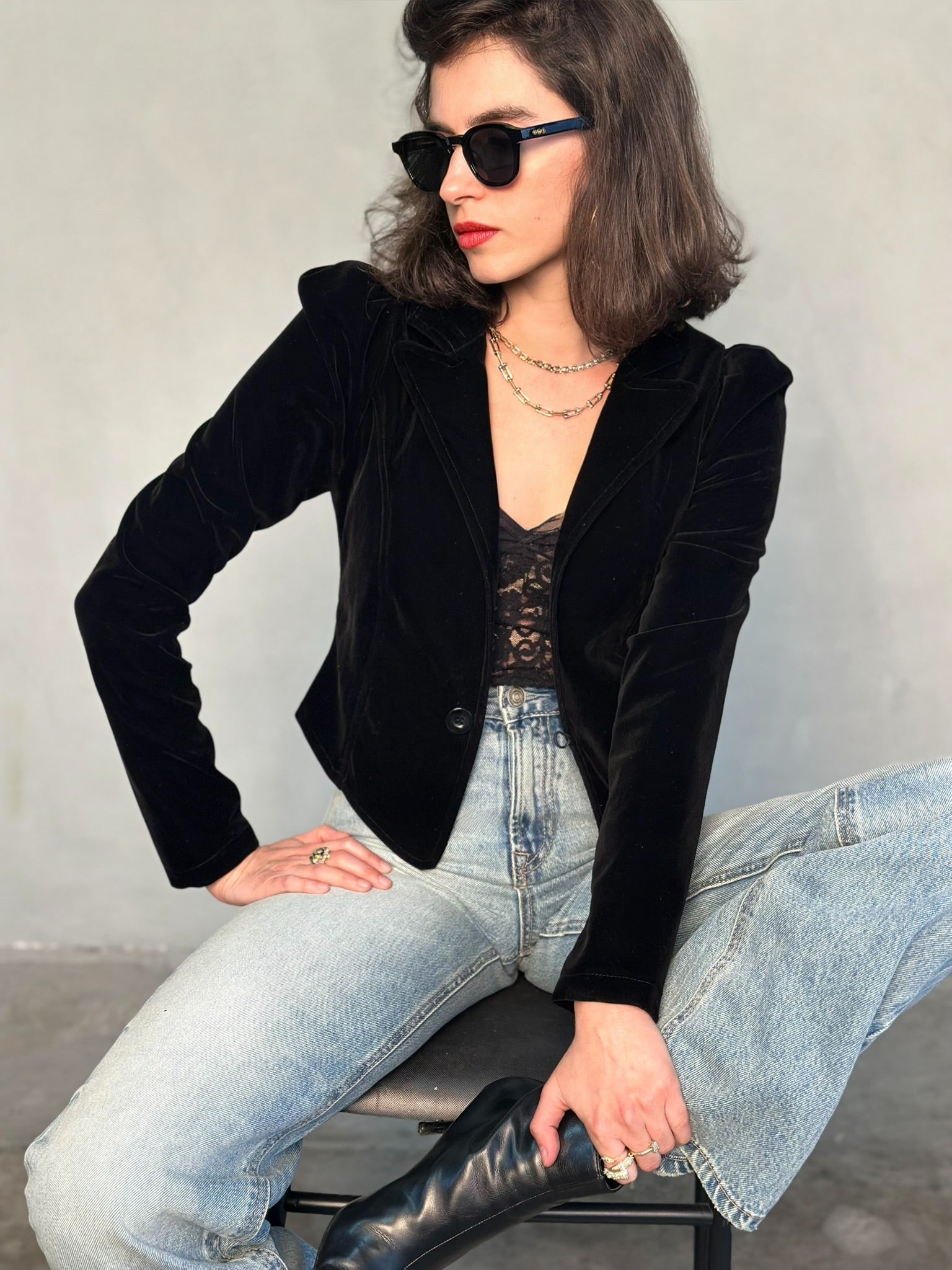 ג׳קט שיקגו - שחור