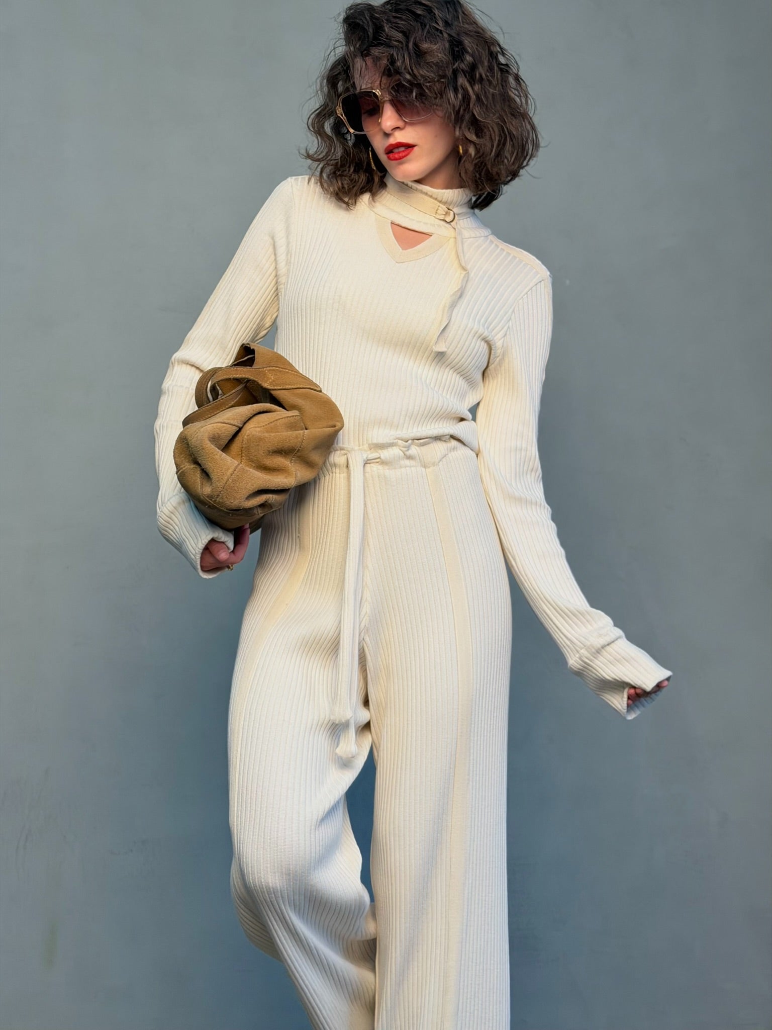 מכנסי קלואי - שמנת