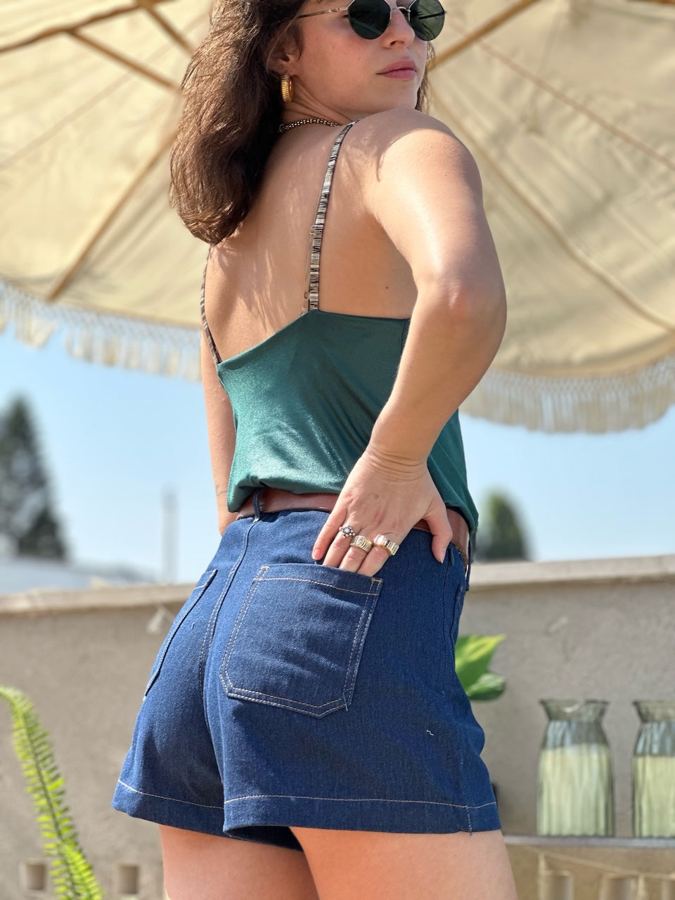 שורט ג׳קי - ג׳ינס כהה