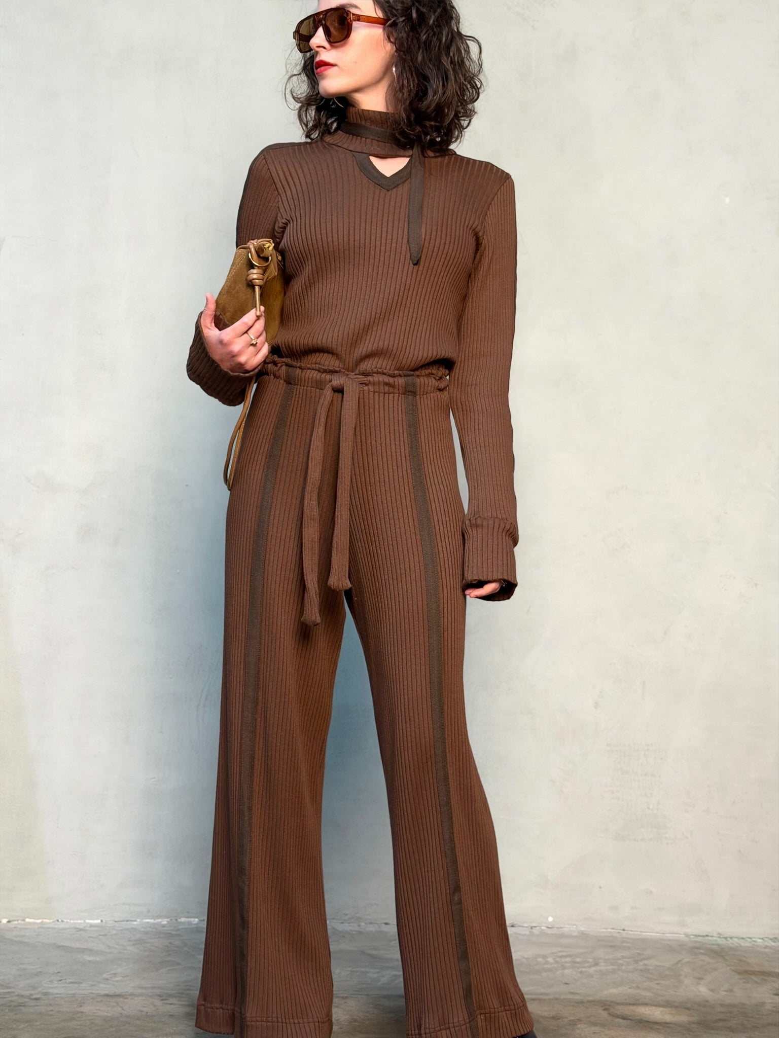 מכנסי קלואי חום שוקולד