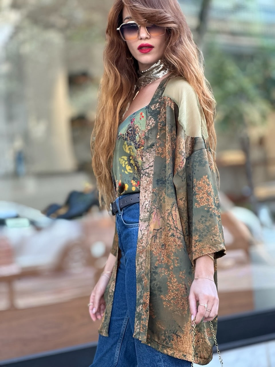 קימונו סאקורה - ירוק ניוד
