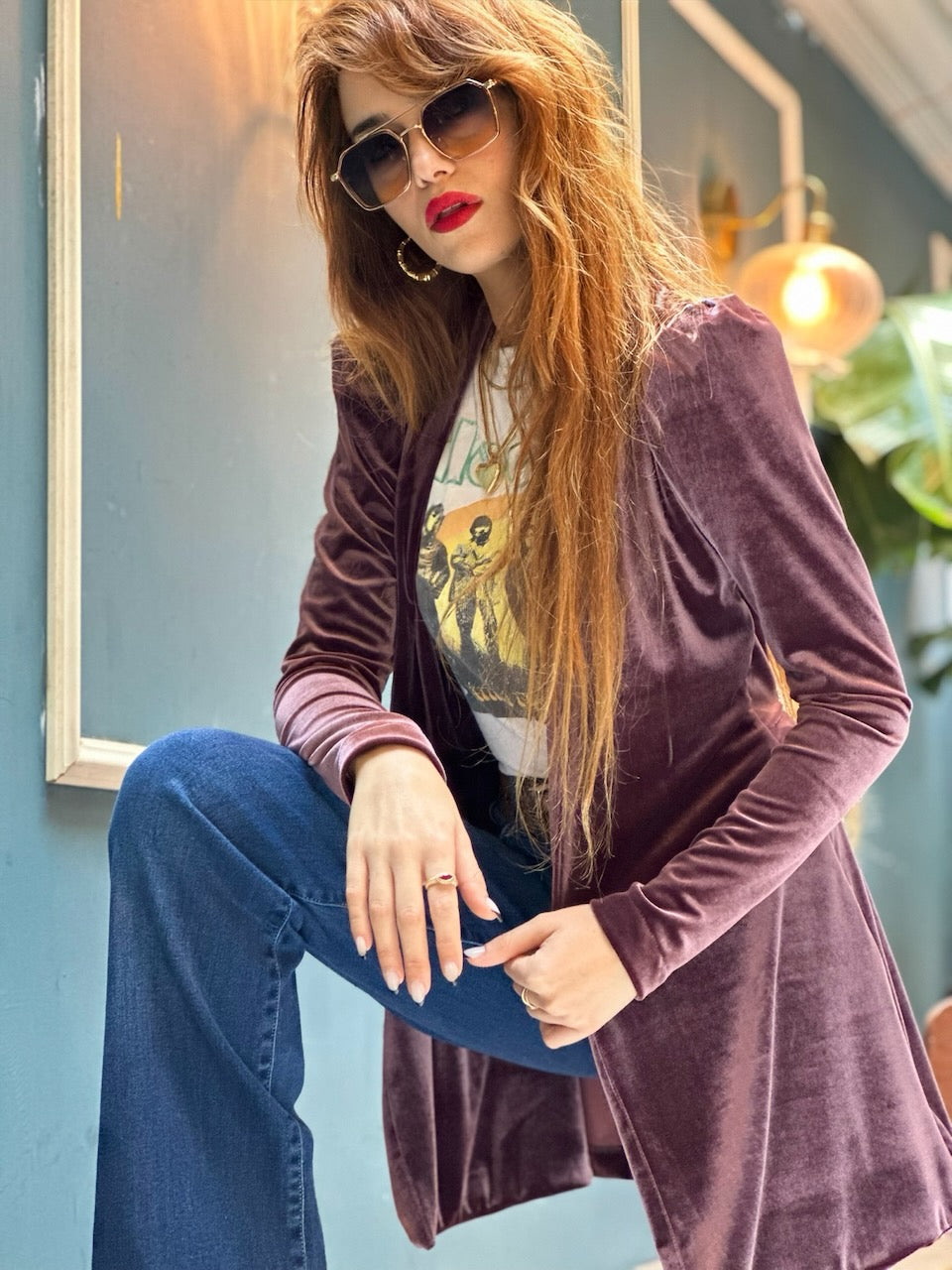 עליונית ברלין קטיפה - סגול