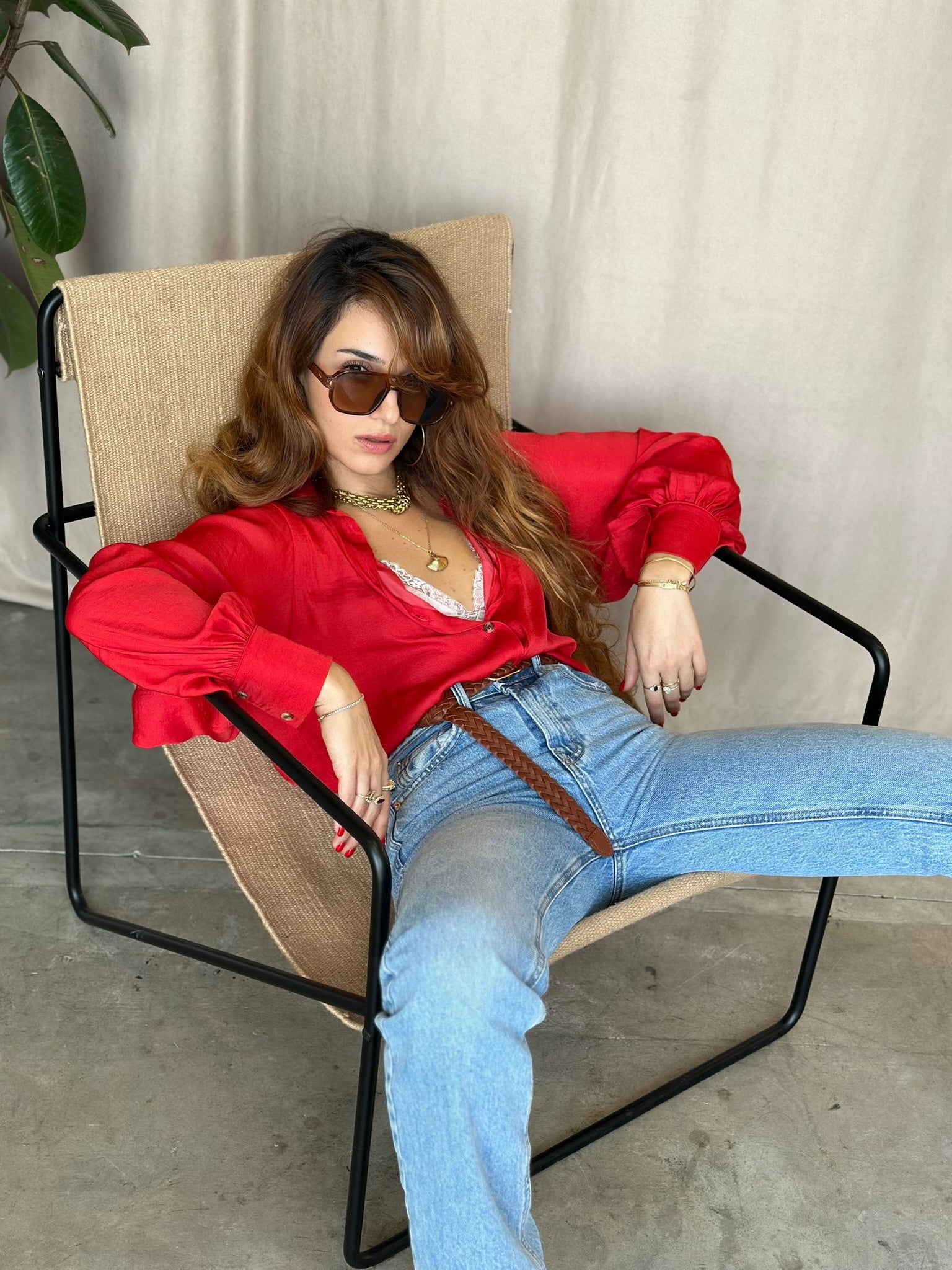 חולצת פריסיליה - אדומה