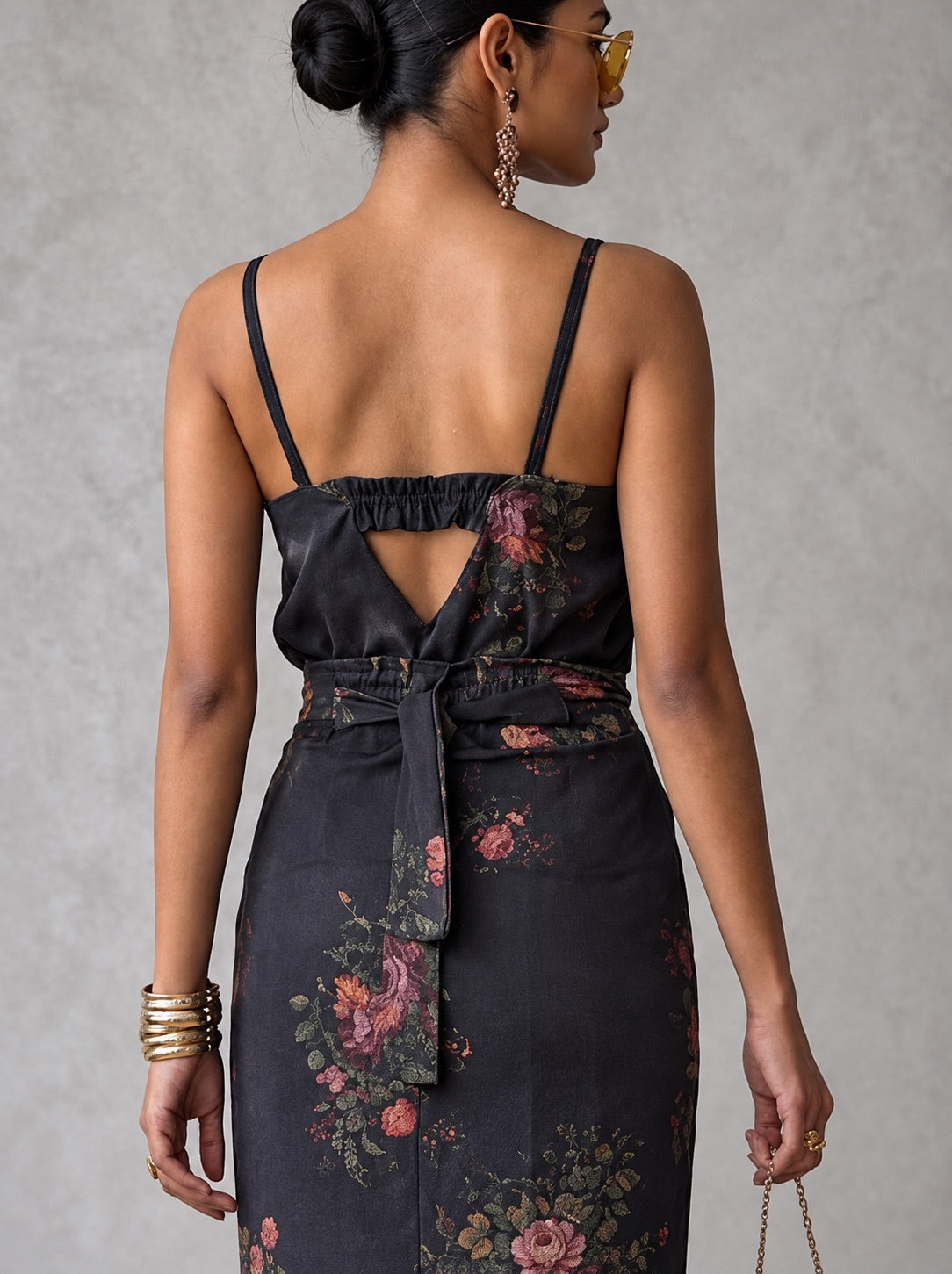 חצאית מקסי ונוס - פרינט גובלן עדין