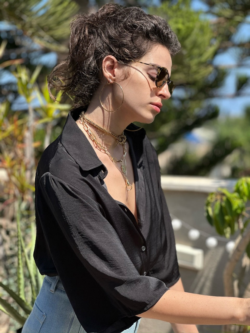 מכופתרת קמילה - שחור