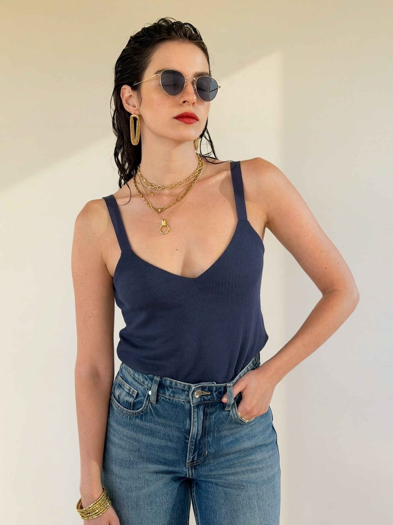גופיית ג׳סי - ריב כחול