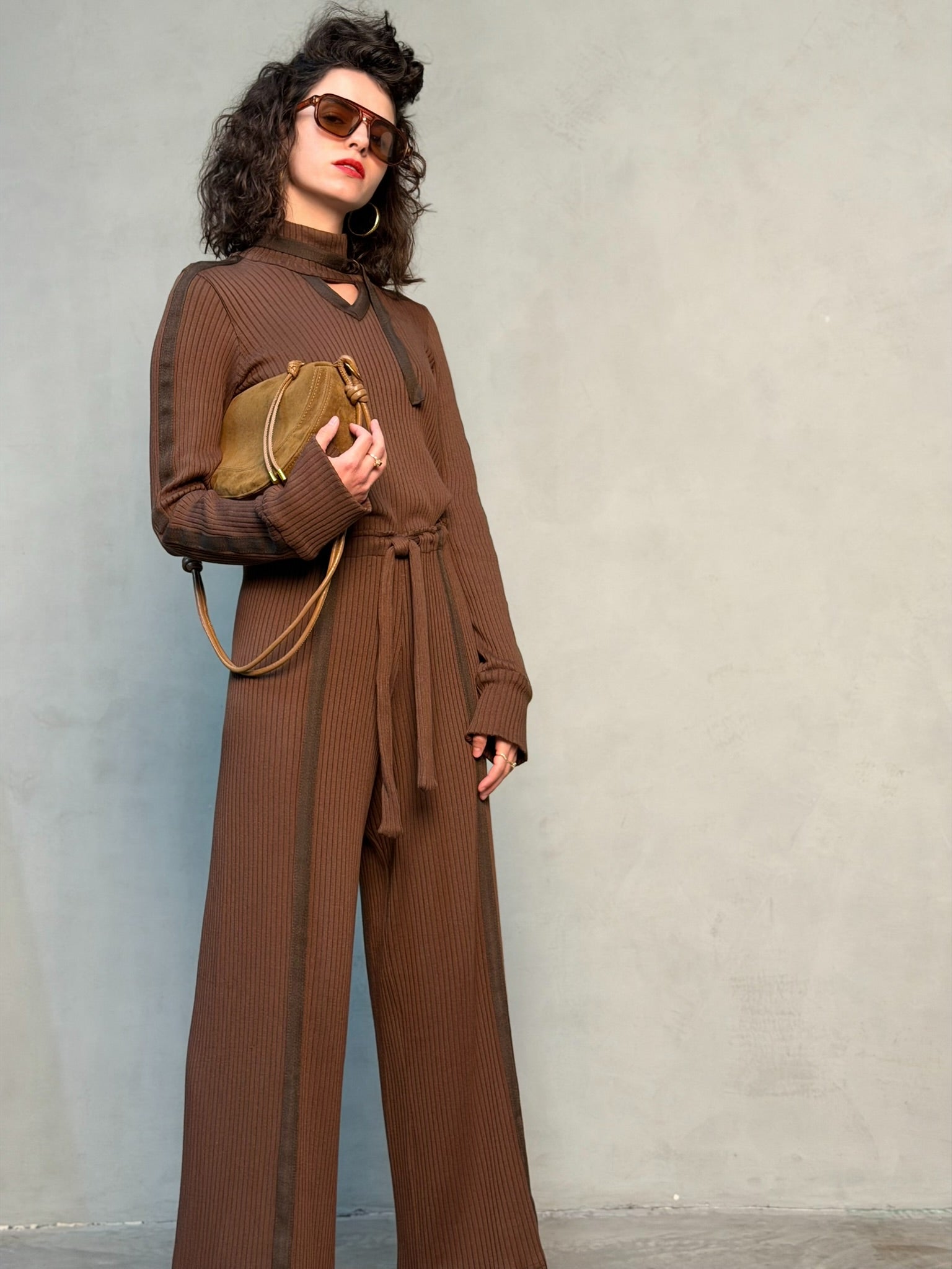 מכנסי קלואי חום שוקולד