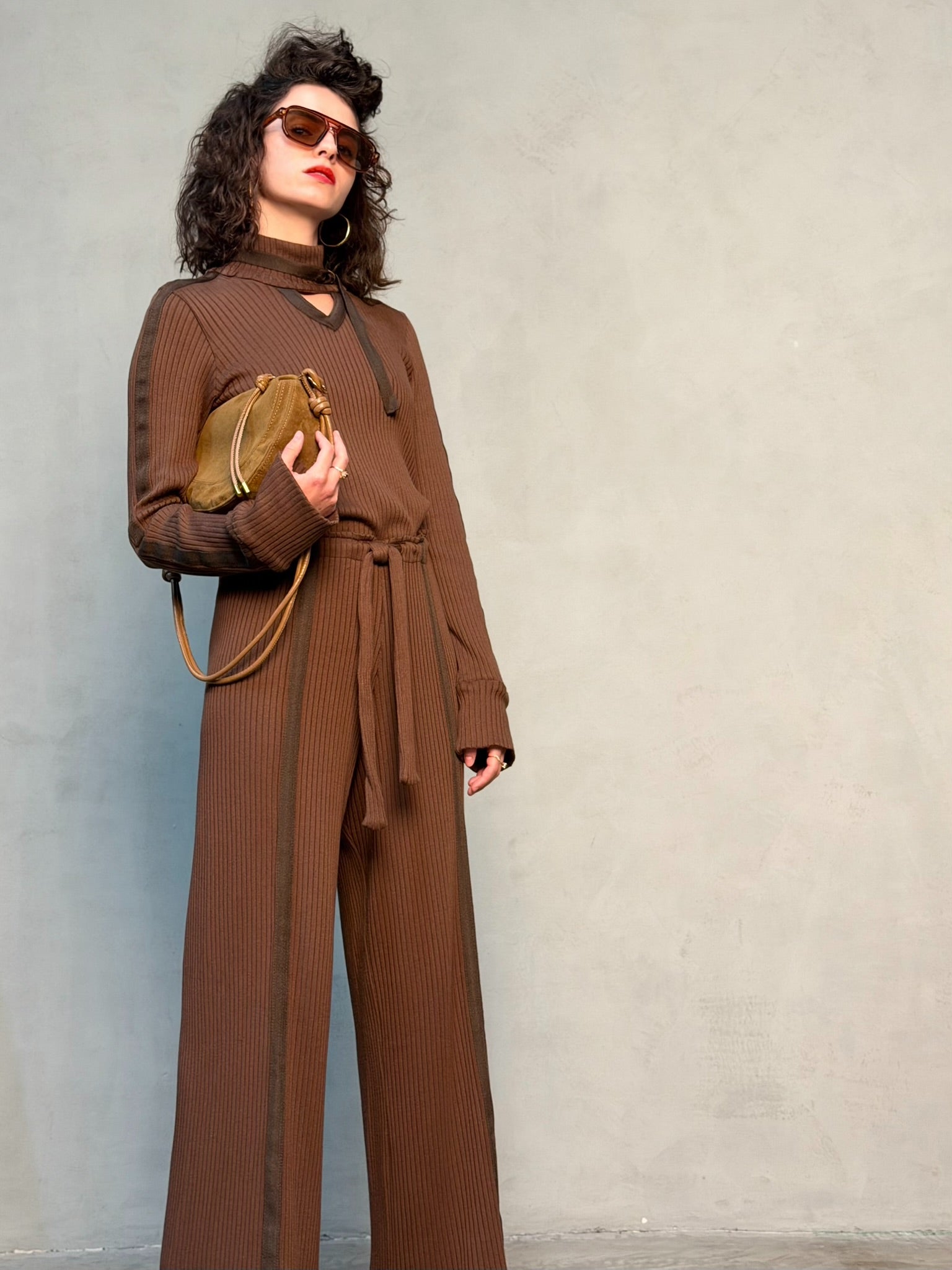 מכנסי קלואי חום שוקולד