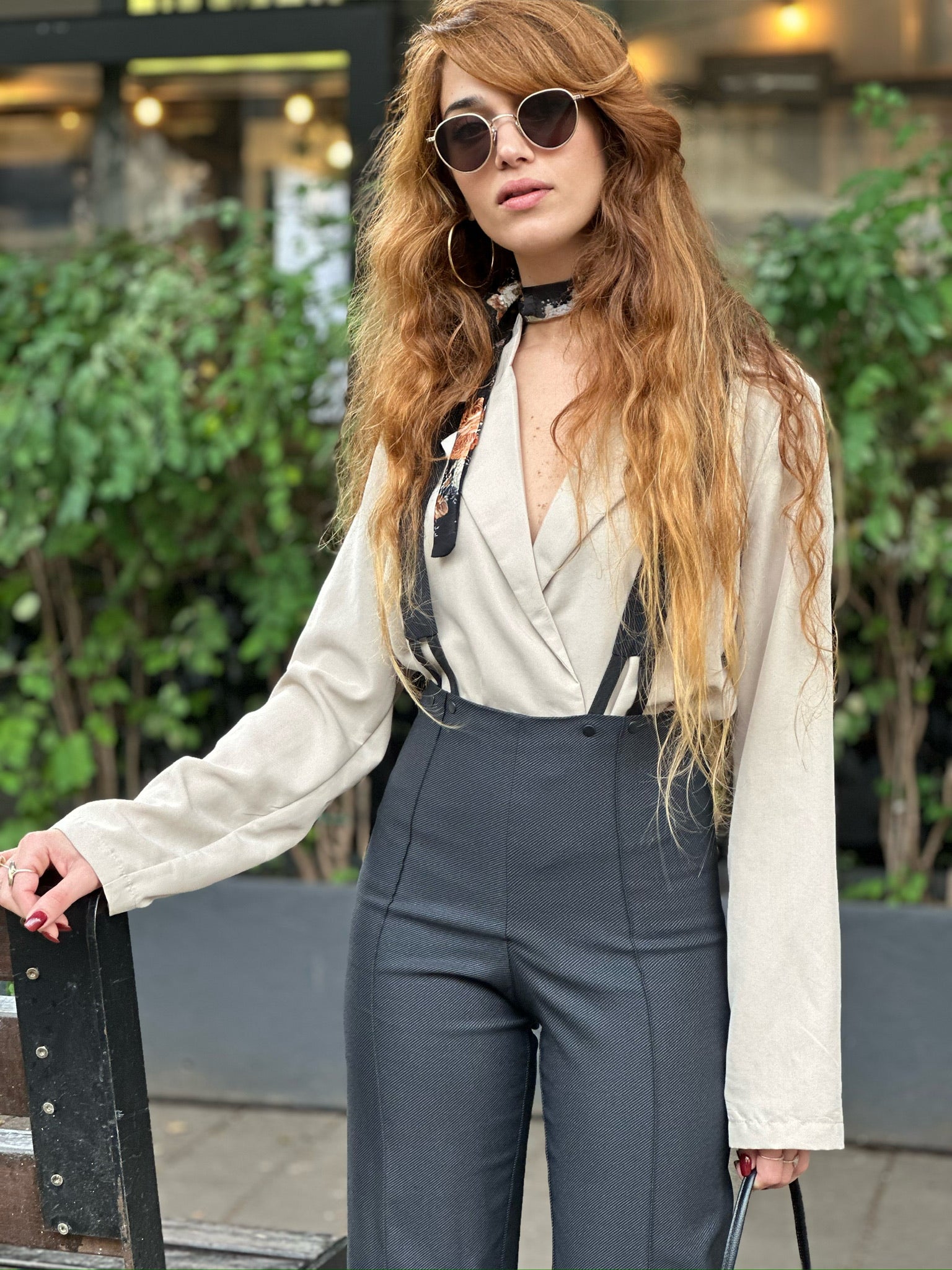 מכנסי צ׳אפלין - שחור חלק