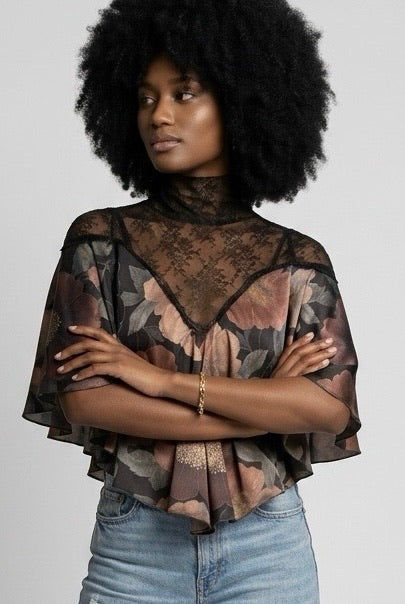 חולצת פרידה - פרחים גדולים