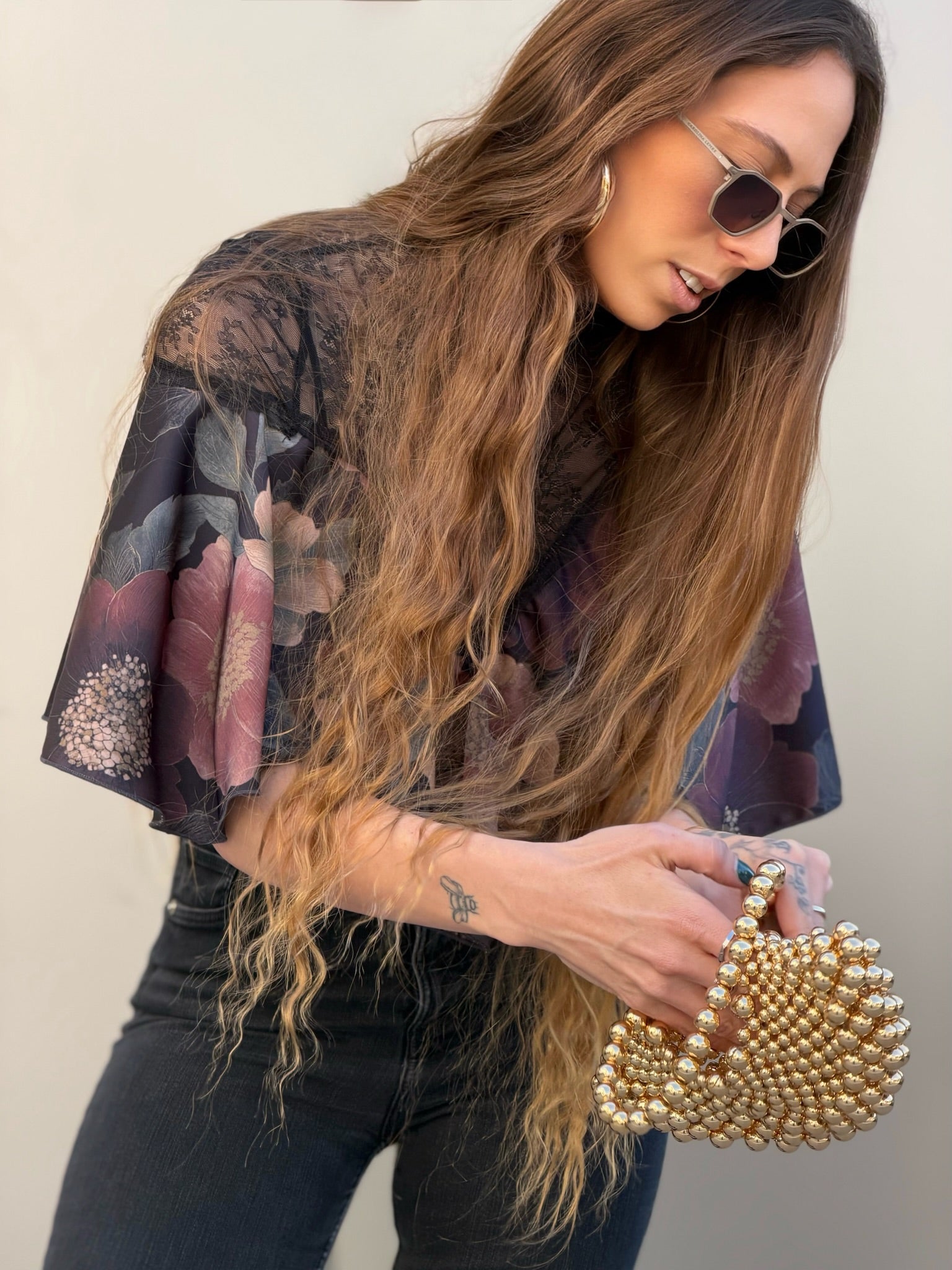 חולצת פרידה - פרחים גדולים