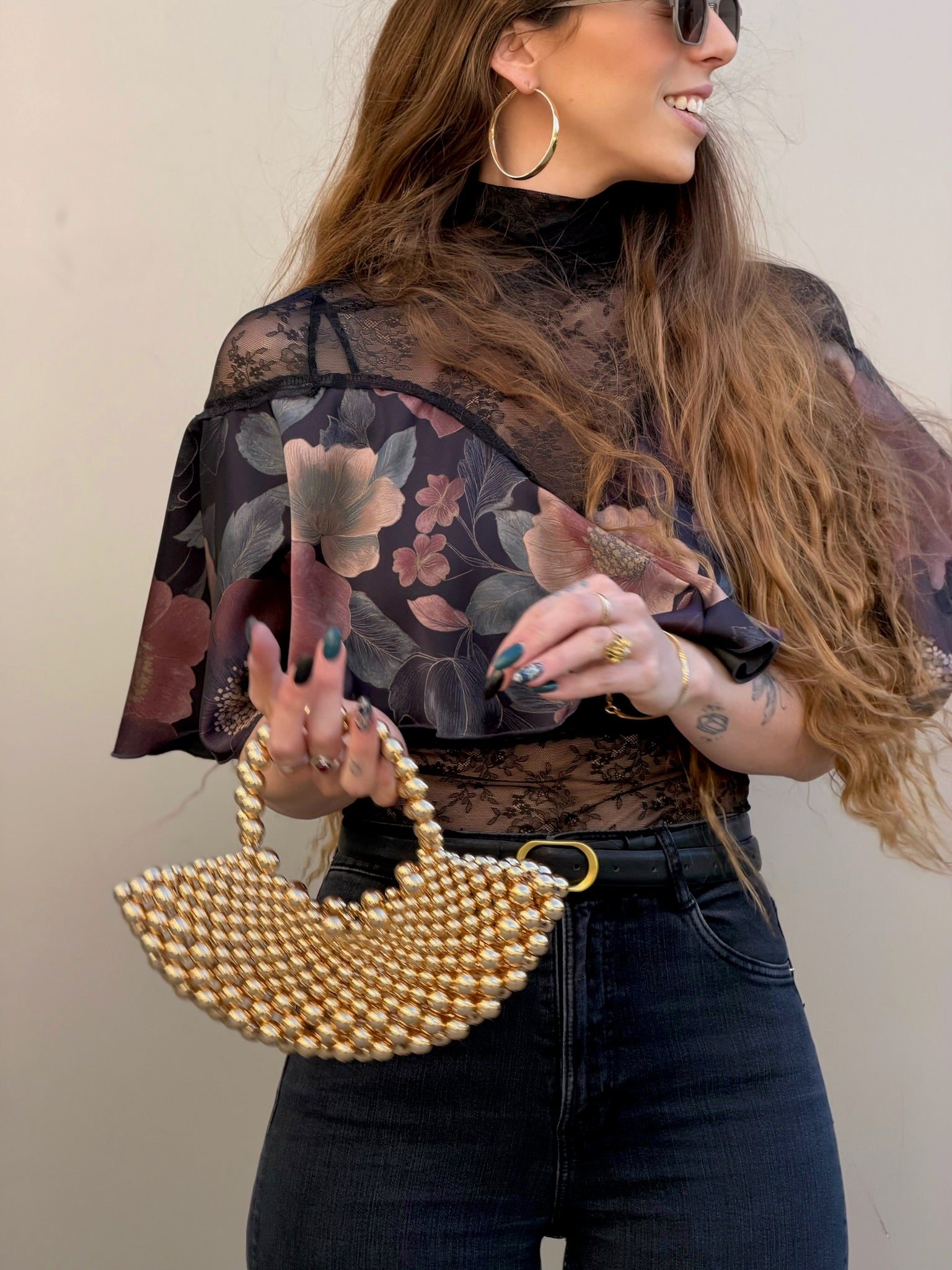 חולצת פרידה - פרחים גדולים