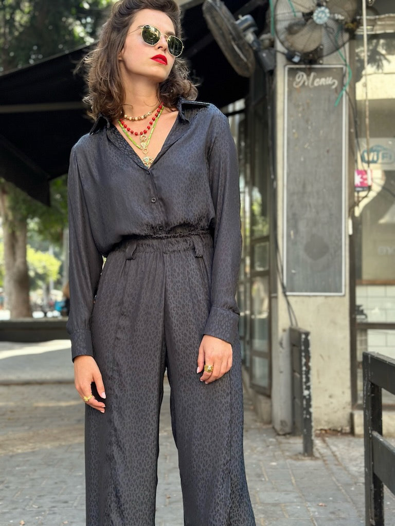 מכנסי לוני - שחור חברבורות