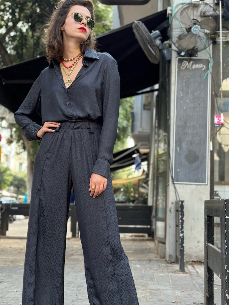 מכנסי לוני - שחור חברבורות