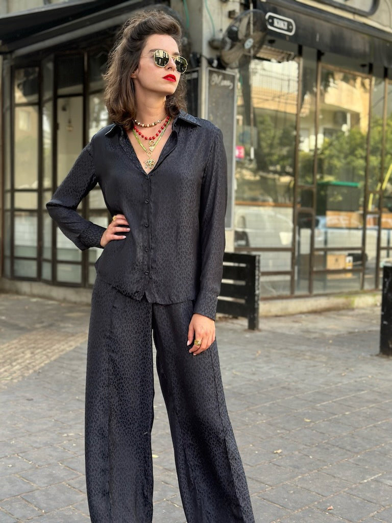 מכנסי לוני - שחור חברבורות