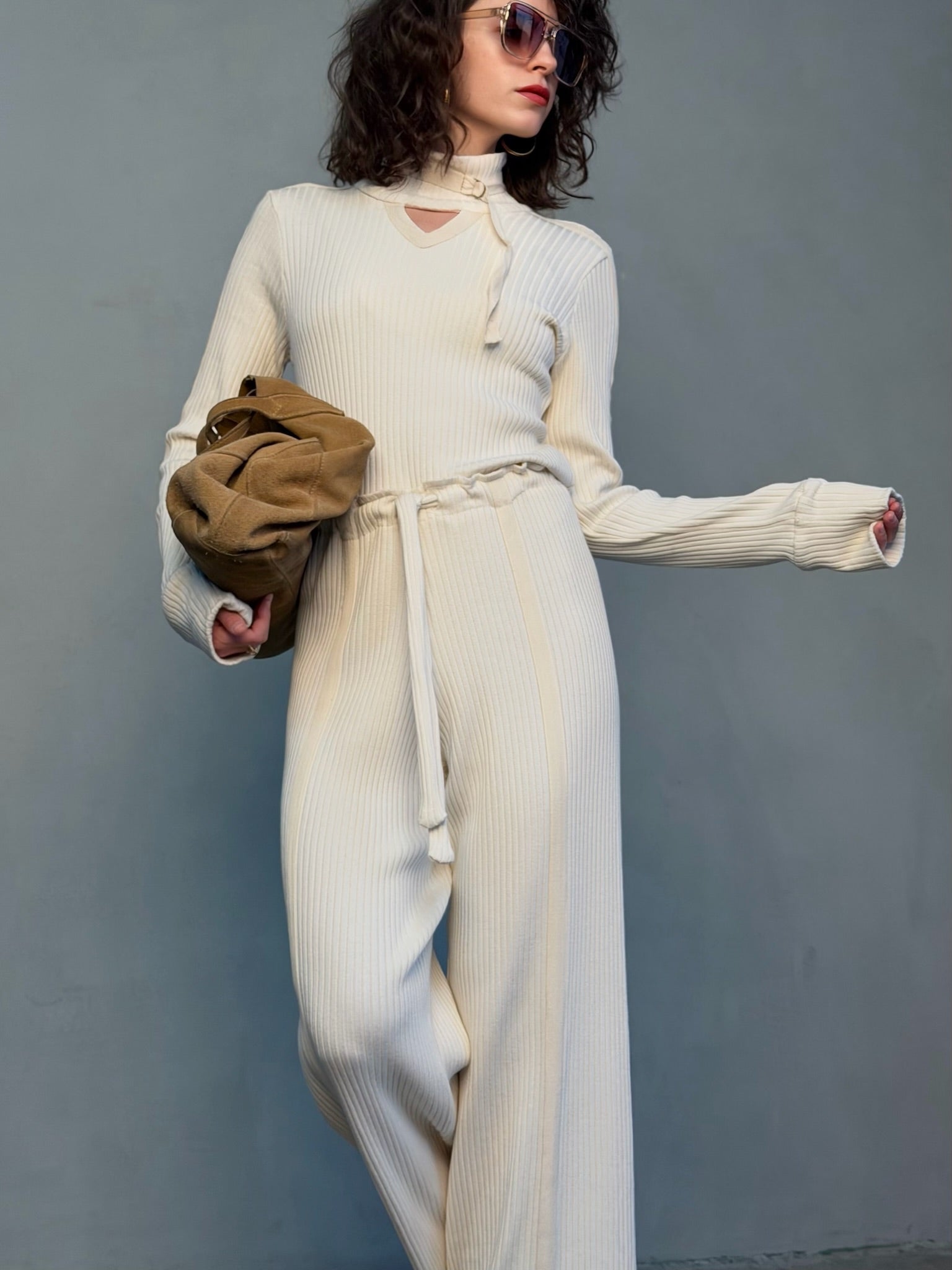 מכנסי קלואי - שמנת