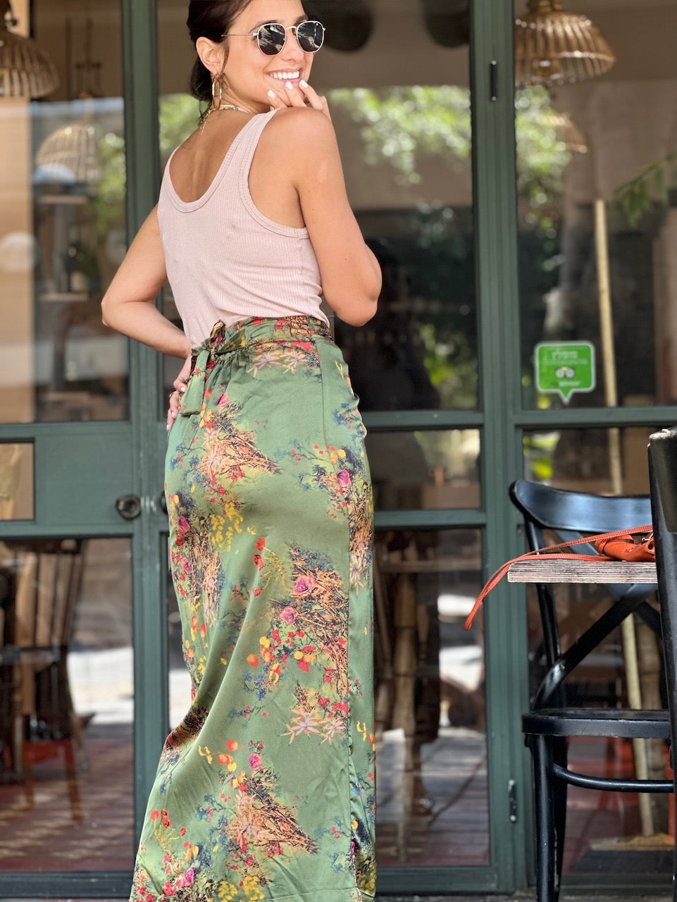 חצאית מקסי ונוס - ירוק זית