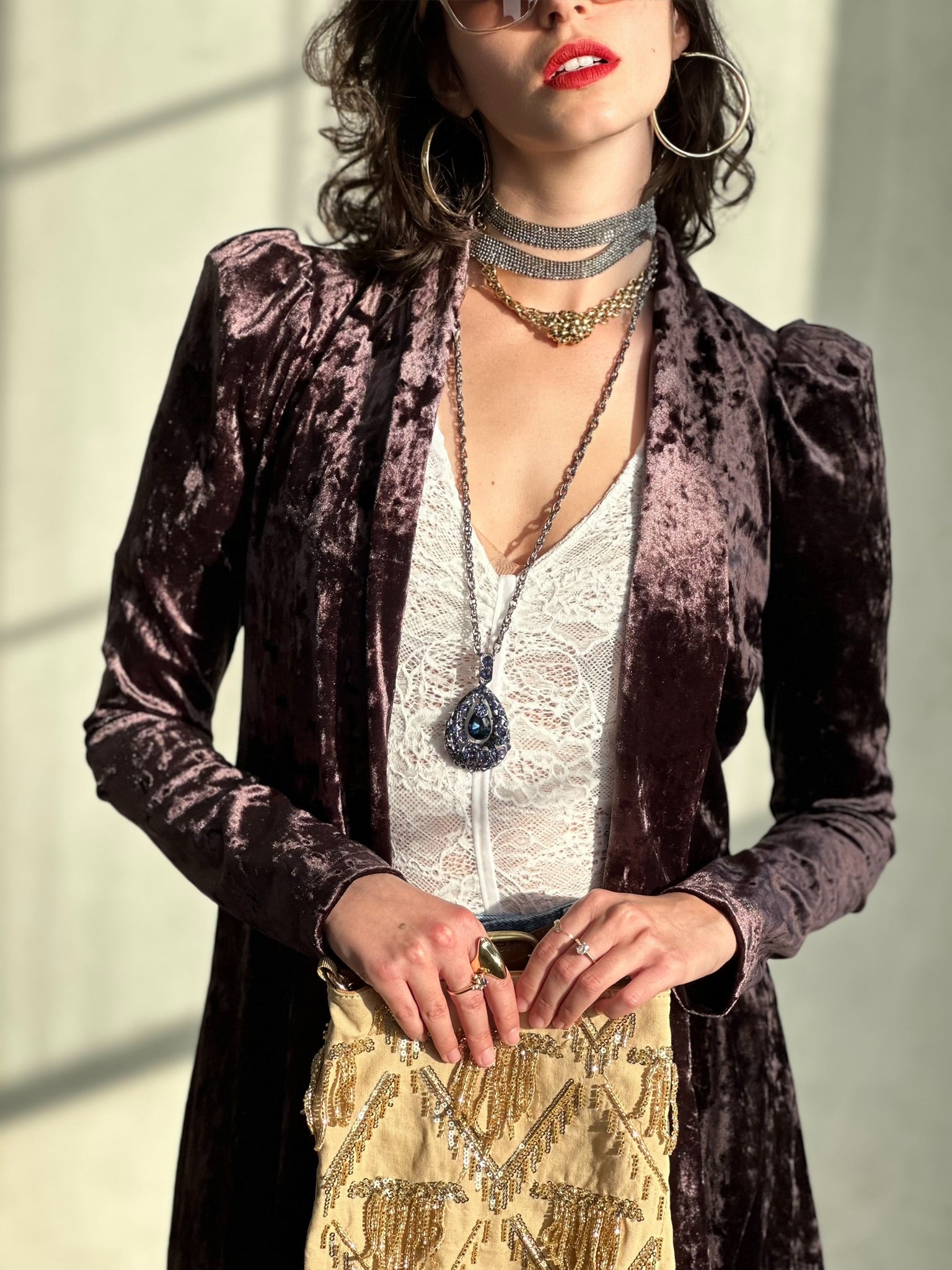 עליונית ברלין קטיפה שבורה - סגול