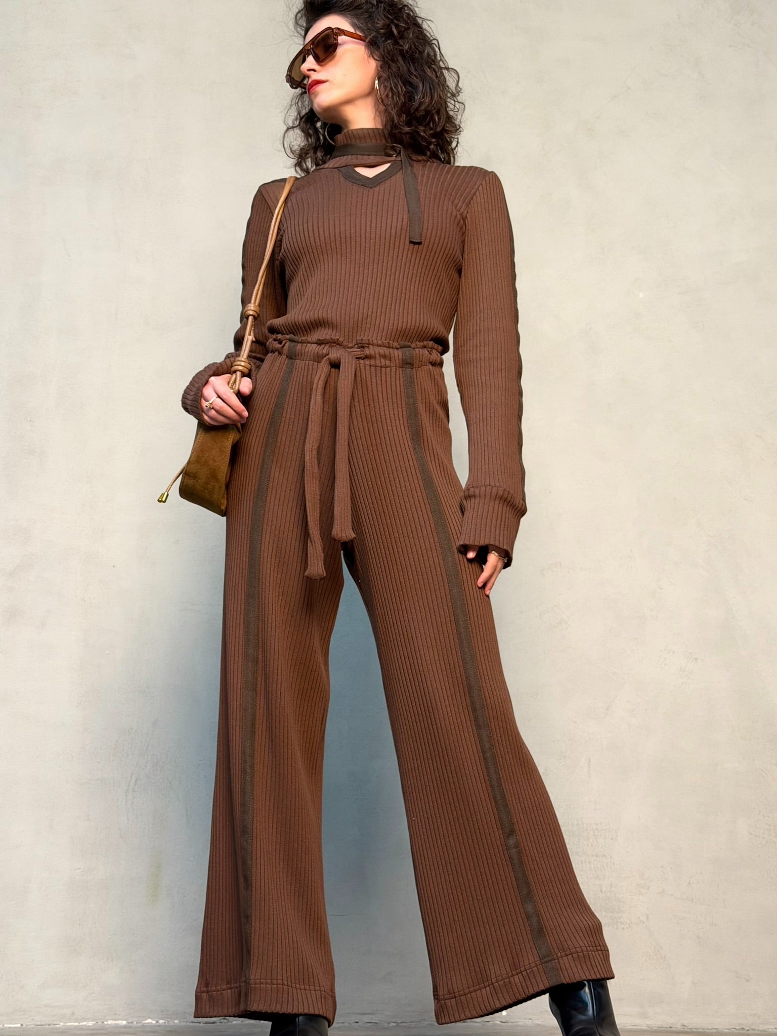 מכנסי קלואי חום שוקולד