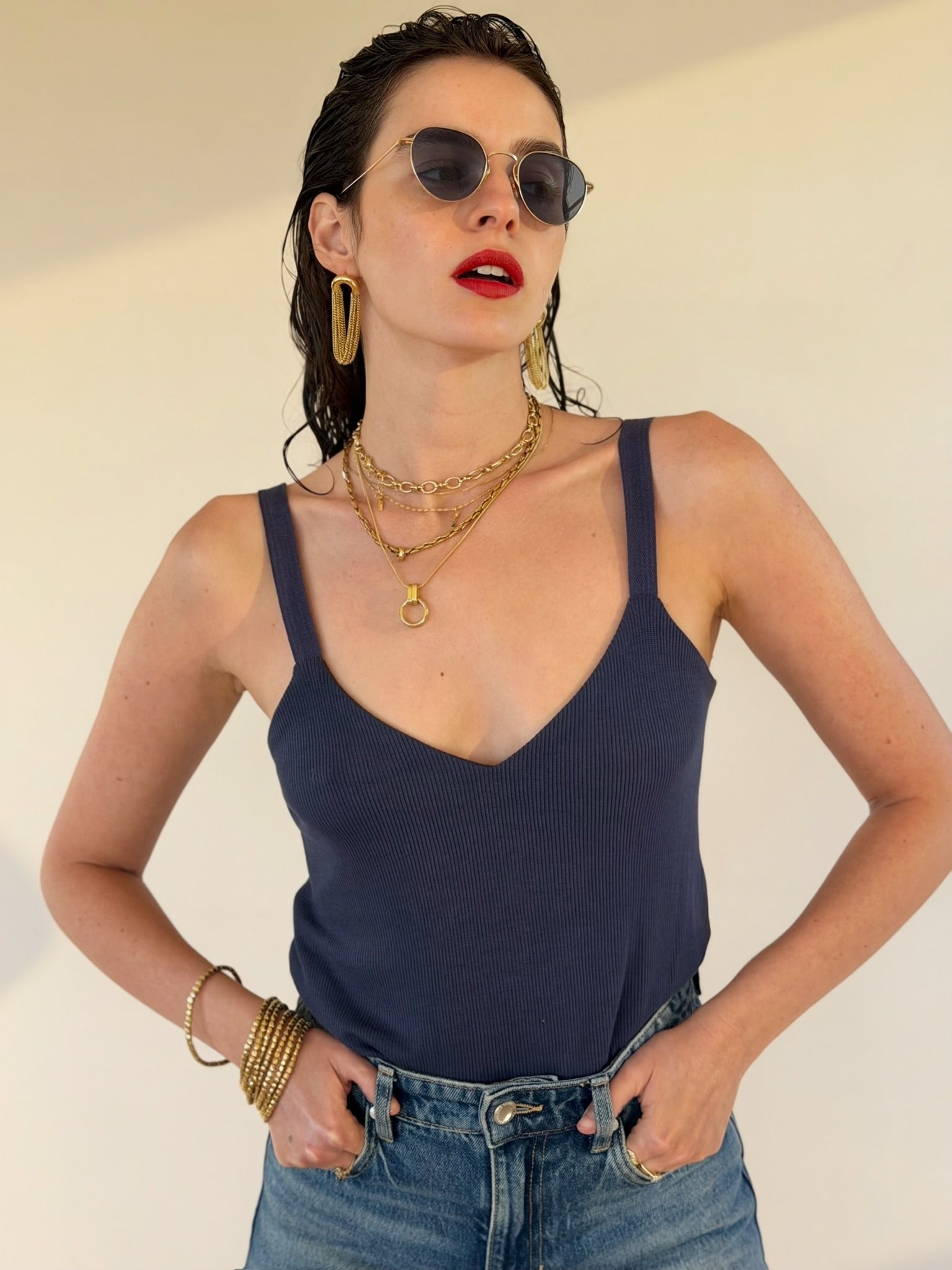 גופיית ג׳סי - ריב כחול
