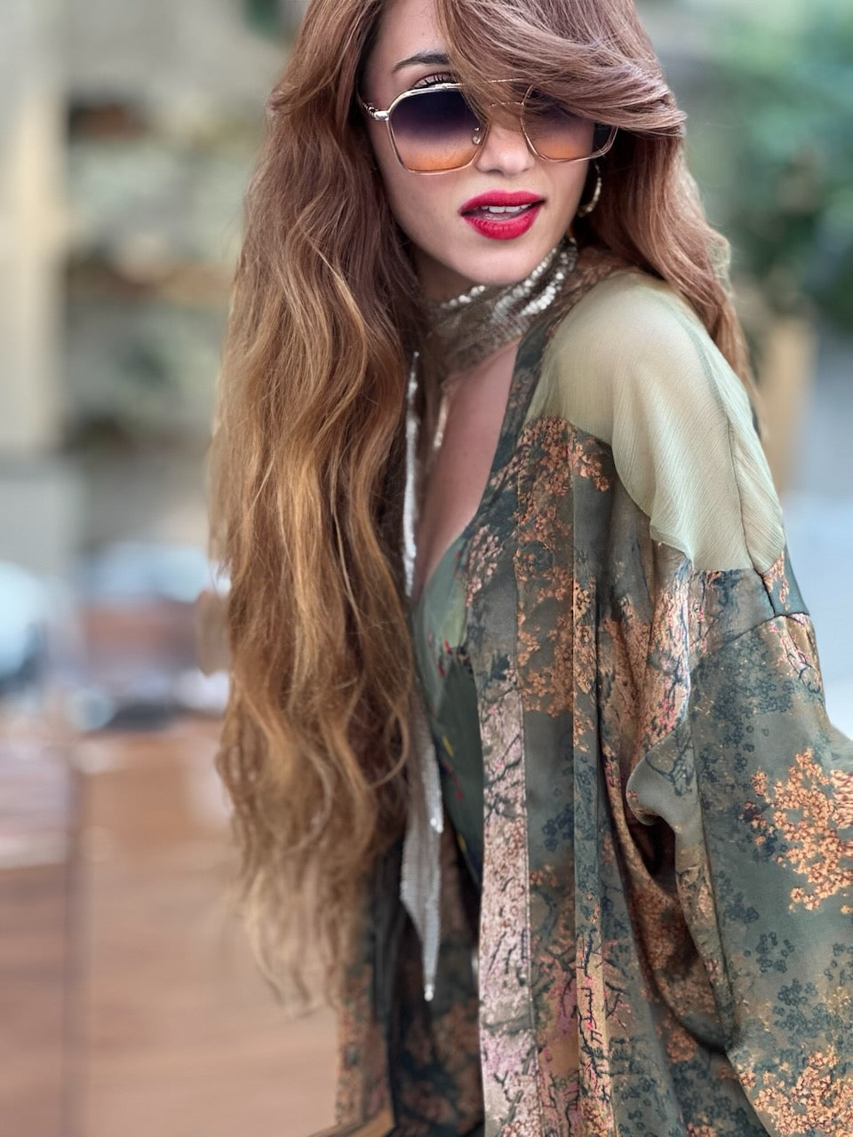 קימונו סאקורה - ירוק ניוד