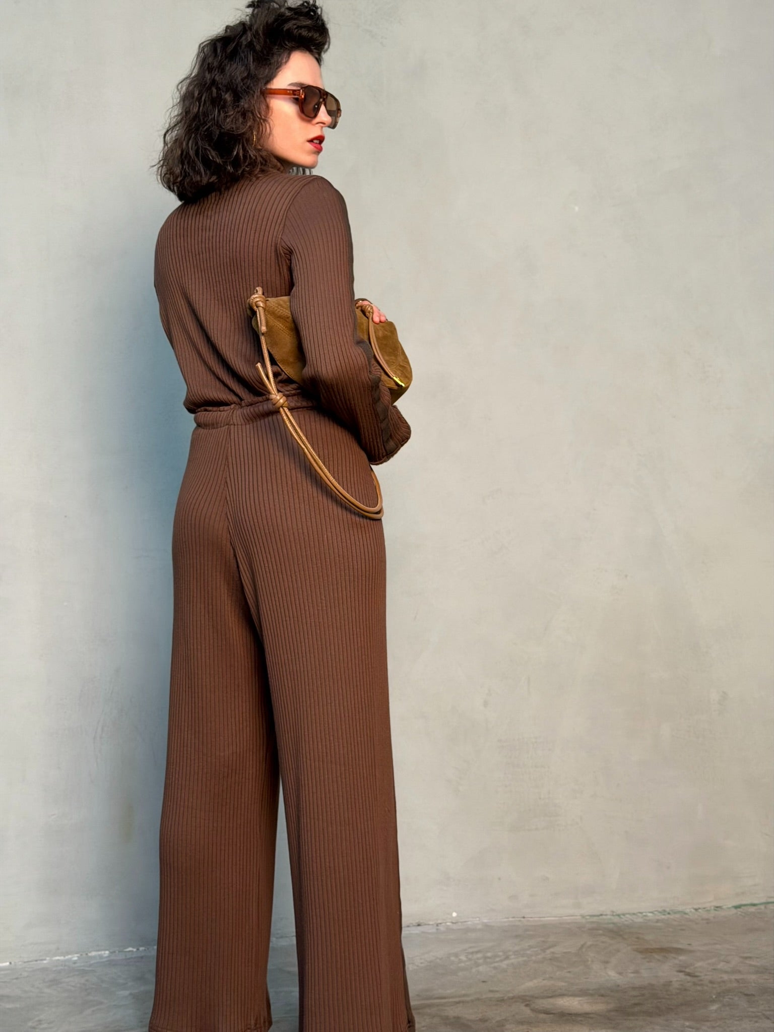 מכנסי קלואי חום שוקולד