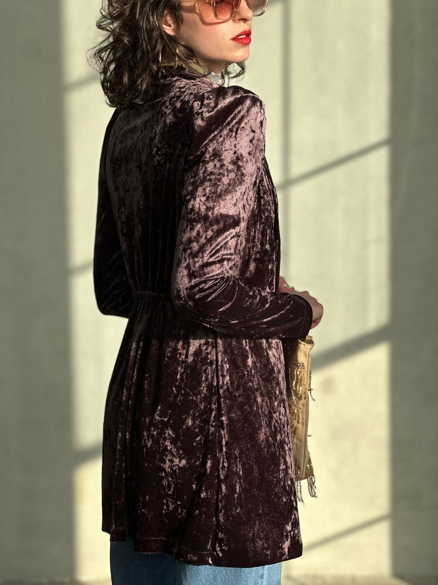 עליונית ברלין קטיפה שבורה - סגול