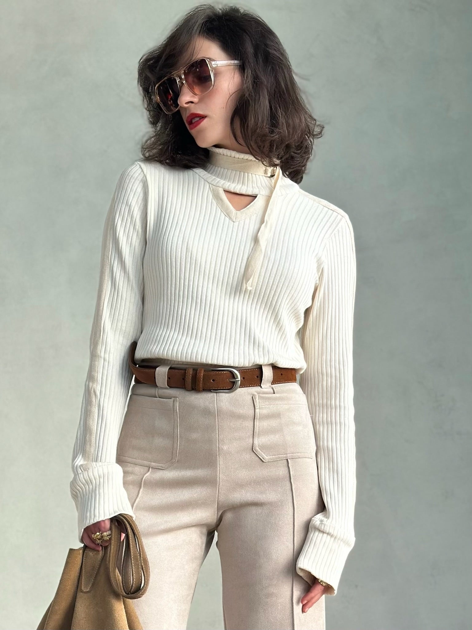 חולצת קלואי - שמנת