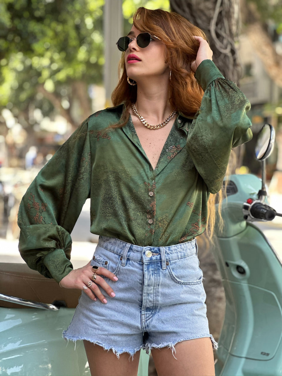 חולצת פריסיליה - ירוקה