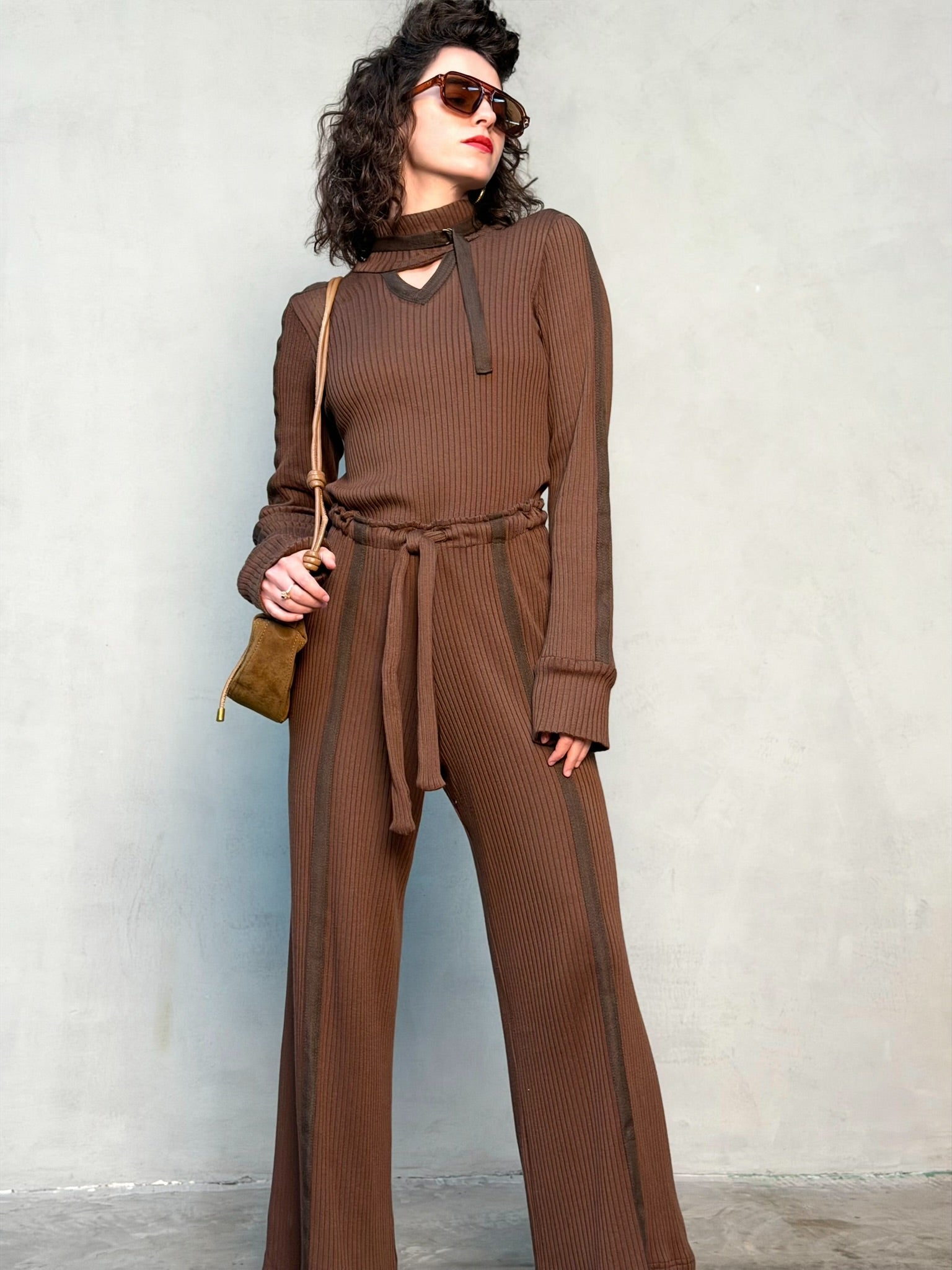 מכנסי קלואי חום שוקולד