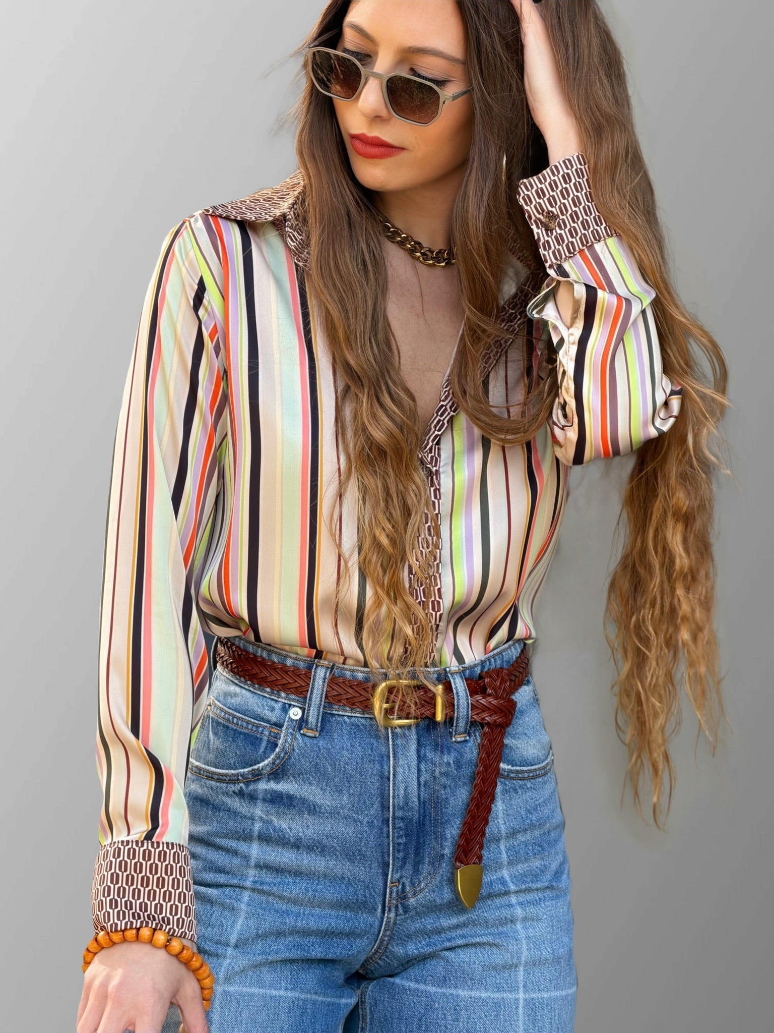 חולצת ג׳ינה - פסים